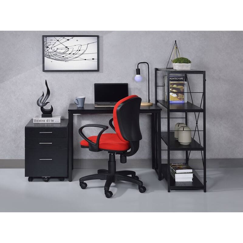 Rustic Industrial Writing Desk with Metal Base and V-Shaped Accent, 35" Work Desk for Office or Bedroom