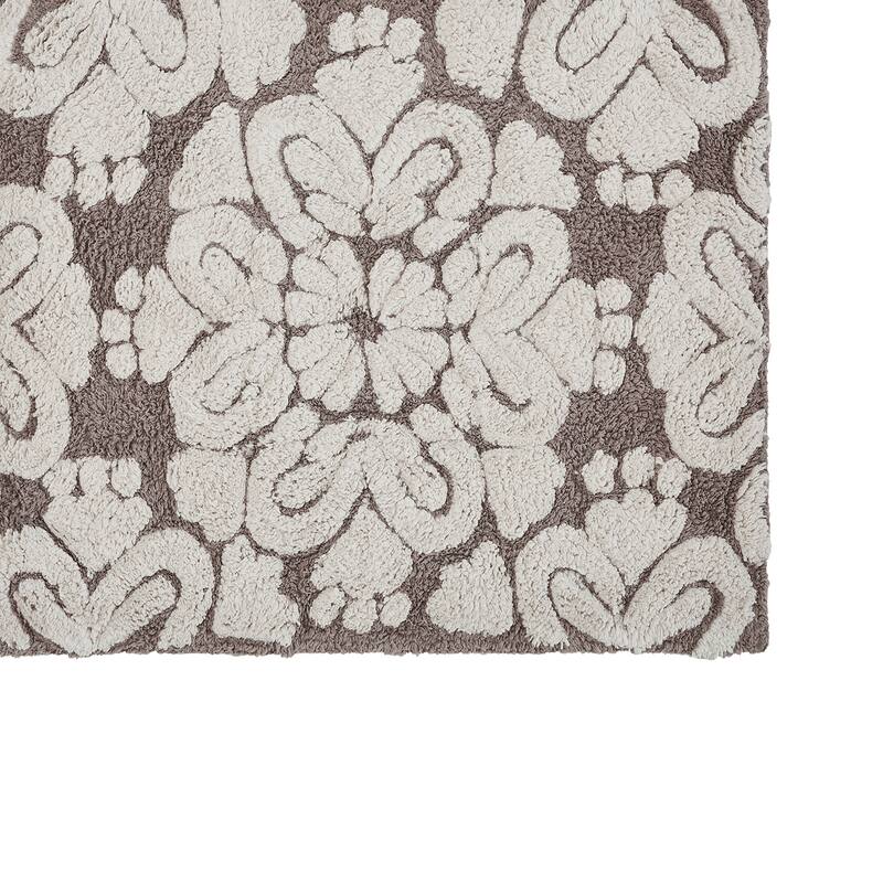 Better Trends Medallion Collection 100% Cotton 4-Pc Set Bathroom Rugs-Soft & Super Absorbent, Non-Skid Latex, Machine Washable