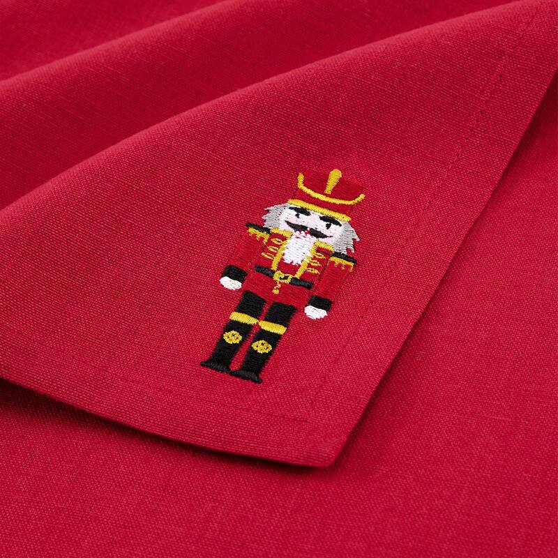 Holiday Embroidered Cotton Napkins, Set of 4 - 17x17