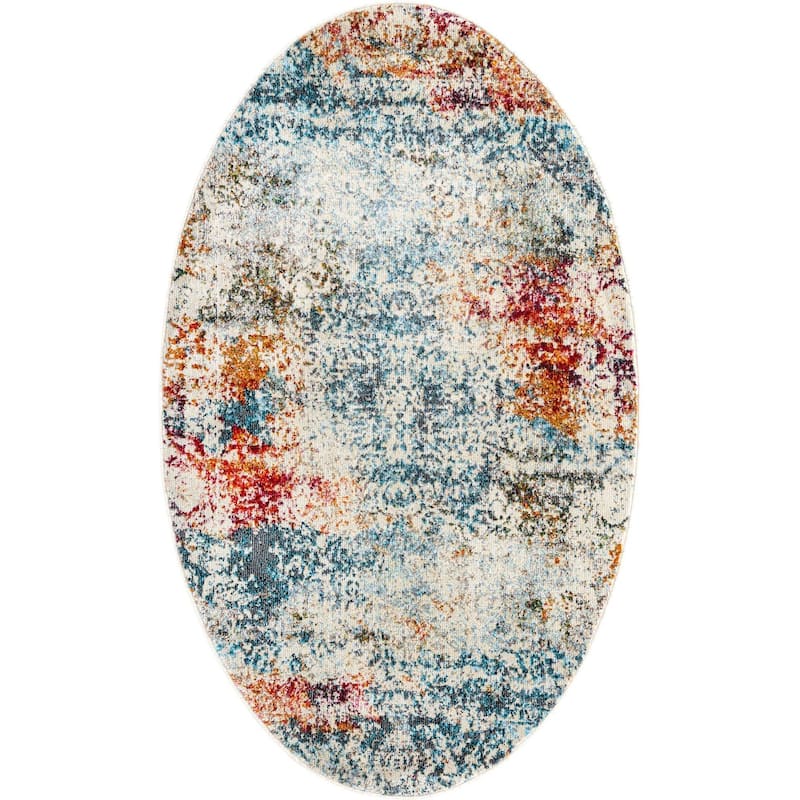 Transitional Samana Collection Area Rug - 3'3"x5'3" Oval - Cream