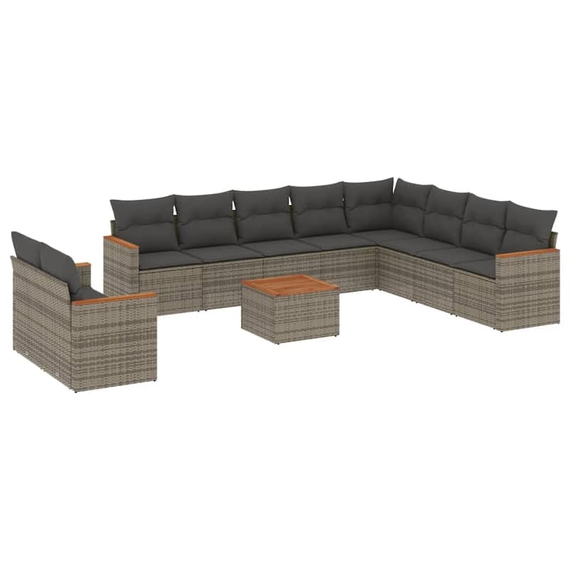 vidaXL Garden Sofa Set Black