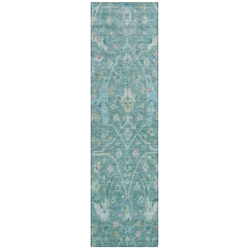 Machine Washable Indoor/ Outdoor Traditional Vintage Chantille Rug