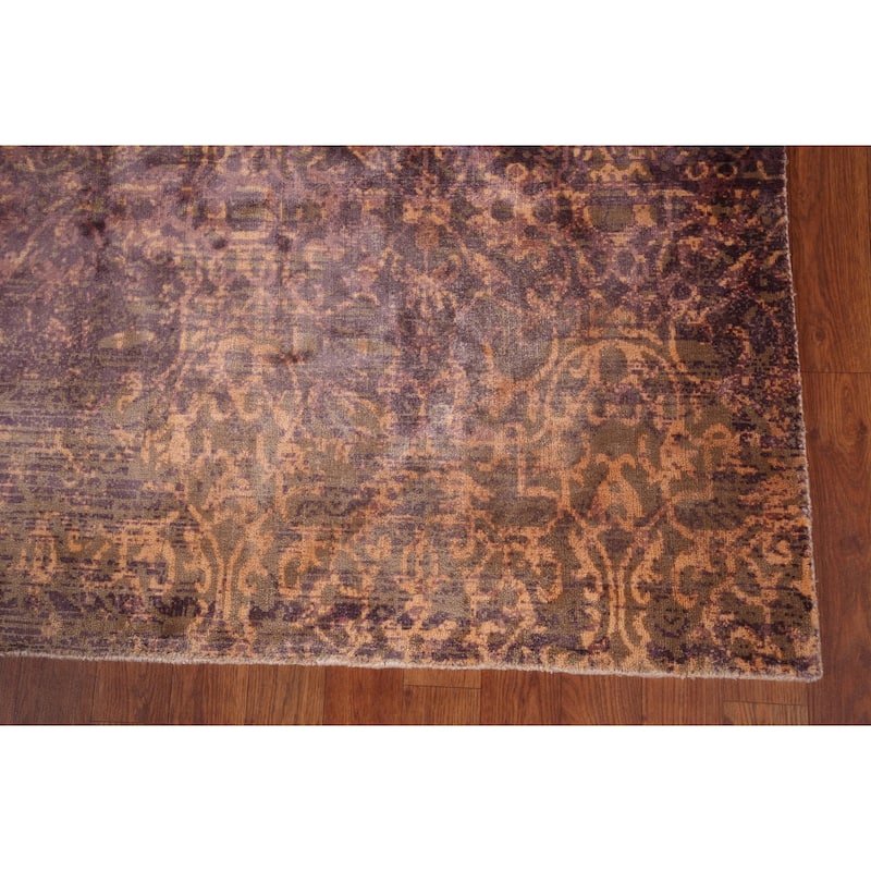 Contemporary Art & Craft Indian Area Rug Handmade Wool Carpet - 9'9"x 13'0"
