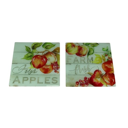 Shop Farm Fresh Apples Decorative Beveled Glass Tile Wall Decor