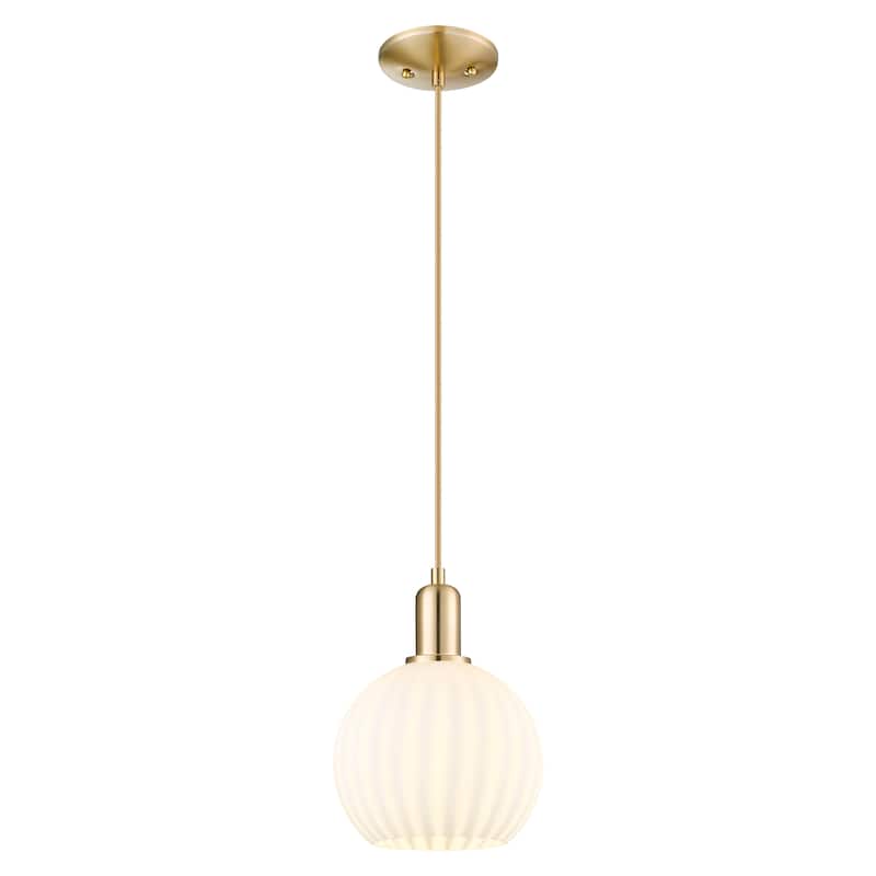 Innovations Lighting Endless Possibilities Arcadia - White Venetian - 1 Light 8" Cord Hung Mini Pendant - Champagne Bronze
