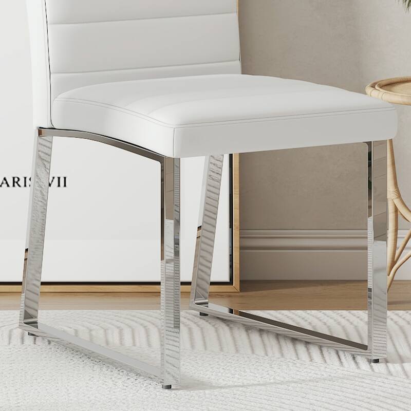4PCS Iron Frame PU Dining Chairs