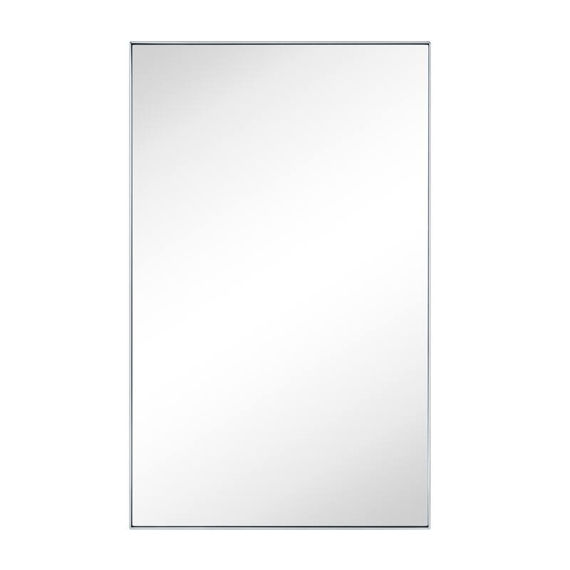 TEHOME Fulleti Matt Black Recessed Mount Squared Rectangle Medicine Cabinet with Mirror - 26" x 16"