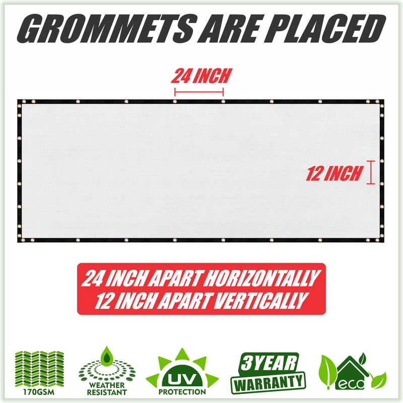 ColourTreeUSA 25 ft. Length Fence Privacy Screen Windscreen Cover Fabric Shade Tarp Netting Mesh Cloth Commercial Grade 170 GSM