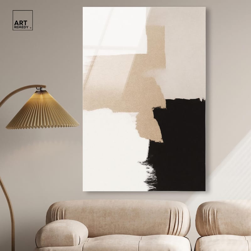 Beige and Black II Acrylic by Art Remedy, Ready to Hang