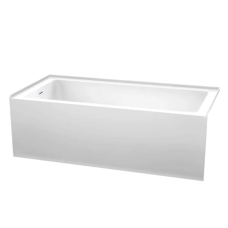 Grayley 66-Inch x 32-Inch Alcove Bathtub in White with Options - Left Drain - White, Shiny White Trim