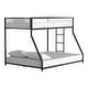 preview thumbnail 6 of 10, Furniture of America Gene Modern Matte Black Metal Low Profile Bunk Bed with Reversible Ladder