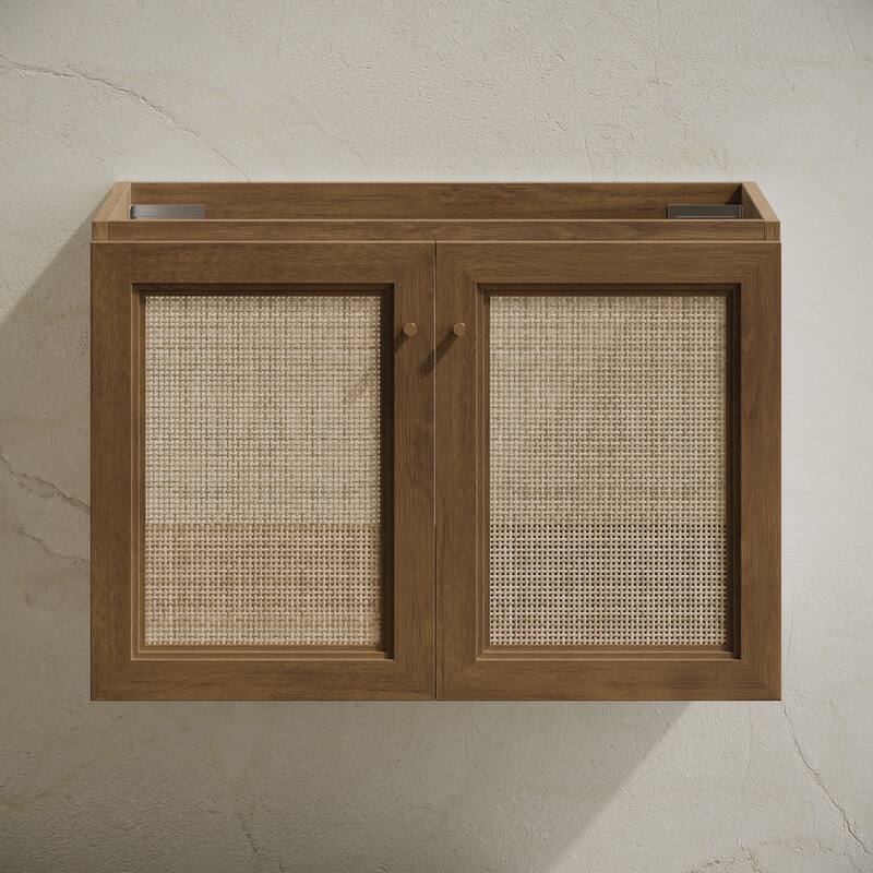 Classe 30" Wall-Mounted Bathroom Vanity In Brown Oak Without Sink Top - 30