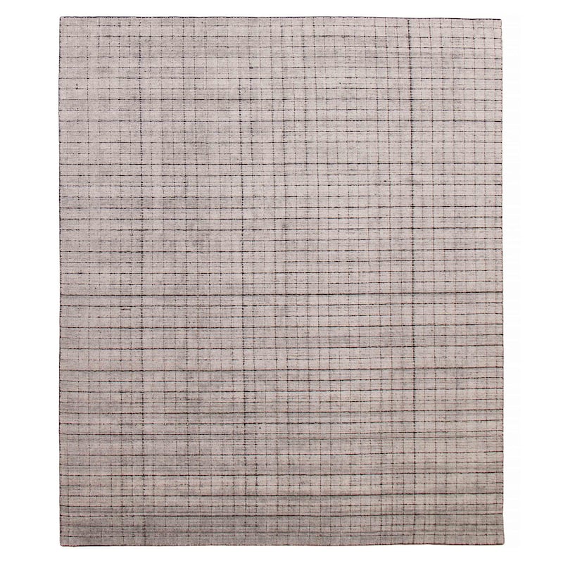 ECARPETGALLERY Hand Loomed Kashkuli Gabbeh Light Grey Silk Rug - 8'0 x 9'6 - Light Grey - 8'0 x 9'6