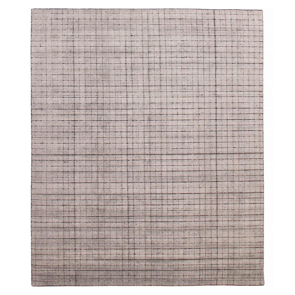 ECARPETGALLERY Hand Loomed Kashkuli Gabbeh Light Grey Silk Rug - 8'0 x 9'6