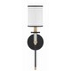 preview thumbnail 3 of 6, Hatfield 1 Light Black Forged & Vibrant Gold Wall Mount - 5"W x 18.5"H x 6"D