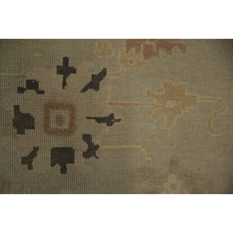 Hand Knotted Oriental 100% Wool Carpet Traditional Floral Beige & Ivories Ziegler Area Rug - 8' 4'' X 5' 11''