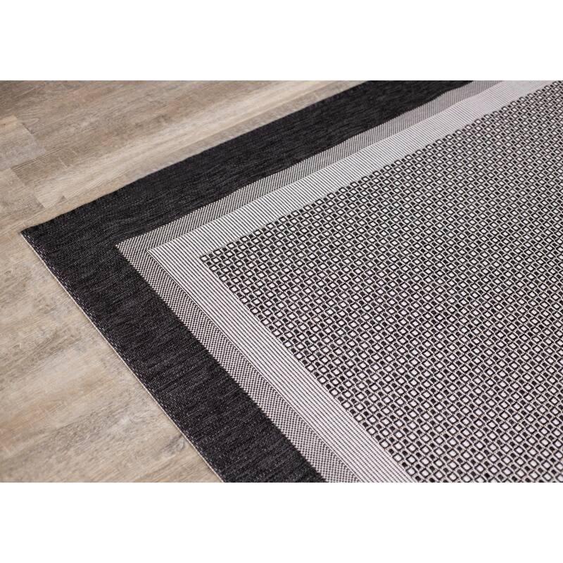 Jackson Collection - Grey Border Flatweave Rug