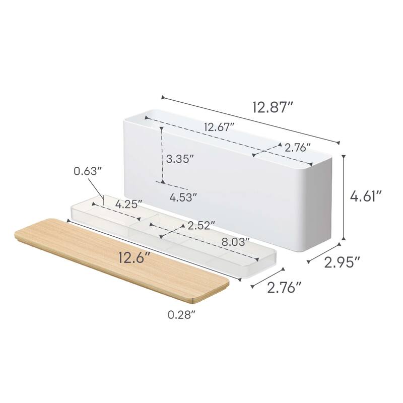 Yamazaki Home Nail Polish Organizer, Plastic, Lid - L 2.99 x W 12.99 x H 4.88 inches