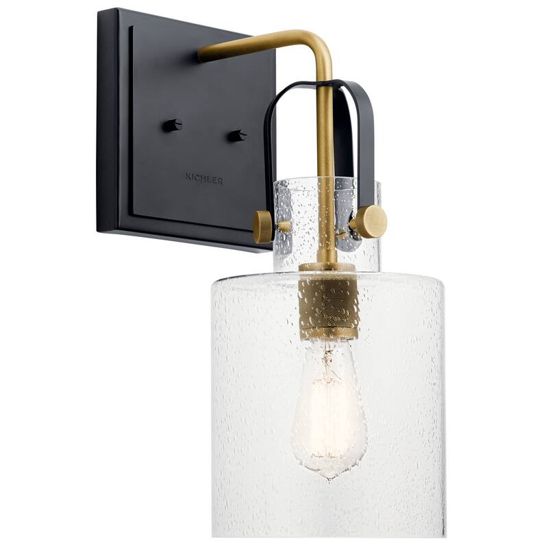 Kichler Kitner 17" Tall Bathroom Sconce - Natural Brass