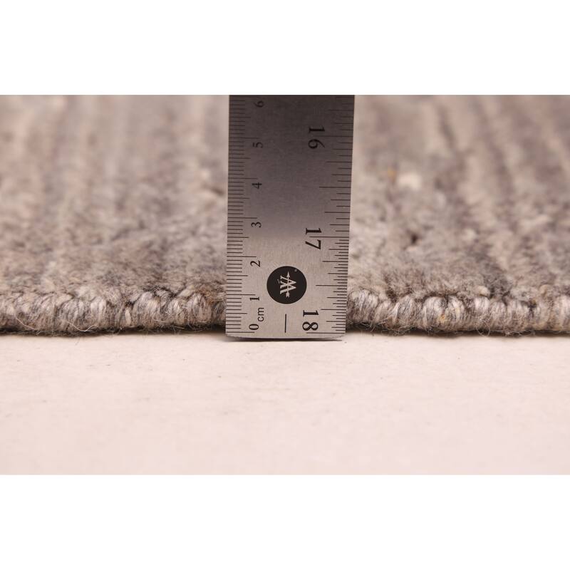 ECARPETGALLERY Hand Loomed Elysian Dark Grey Wool Rug - 7'10 x 8'0