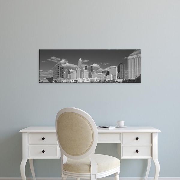 Easy Art Prints Panoramic Image 'Low angle view of skyscrapers in a city, Charlotte, North Carolina, USA' Canvas Art