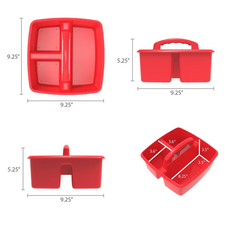 Storex Small Caddy, Red, Pack of 6