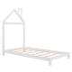 preview thumbnail 16 of 70, Wooden Platform Bed with Wood Slat Support, Modern Solid Wood Kids Bed Frame with House-shaped Headboard, No Box Spring Needed