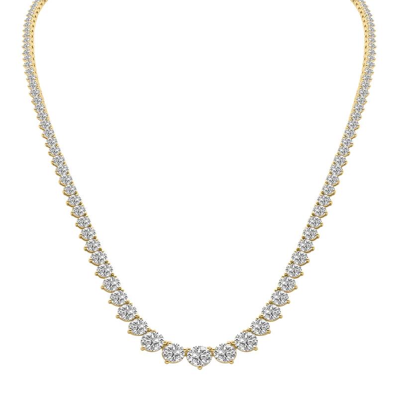 Marquee 25 Carat TW Graduated Lab Grown Diamond Tennis Necklace in 14K Yellow Gold