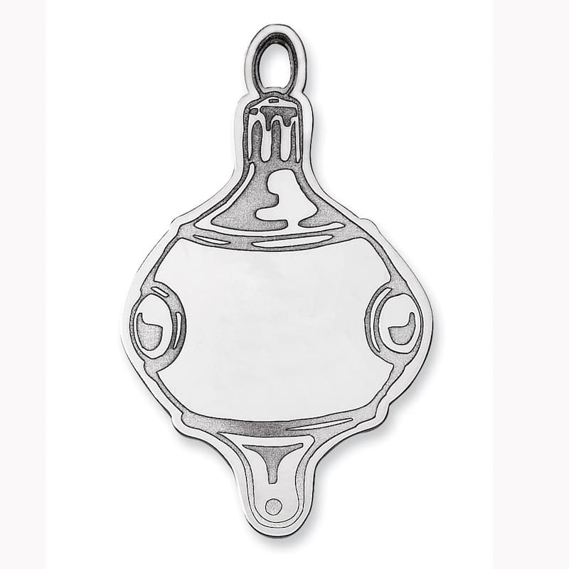 Curata Sterling Silver Rhodium-Plated Blank Christmas Ornament