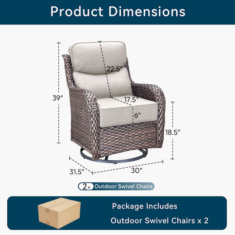 779657388297 Outdoor Swivel Glider Chairs with 4Inch 5Inch 6Inch Cushion