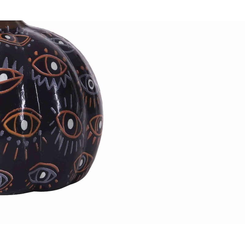 Small Black Eye Opening Pumpkin Figurine