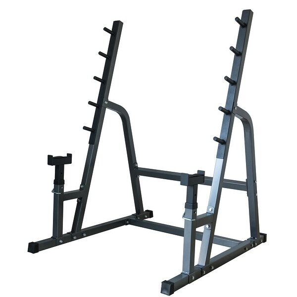 Shop Akonza Deluxe Squat Bench Combo Rack Fitness Exercise Equipment Safety Multiple Function Set Overstock 16107699