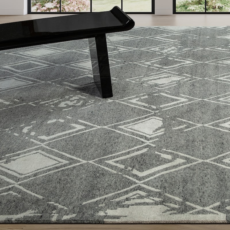 Ben Soleimani Borrado New Zealand Wool and Viscose Hand-Knotted Rug