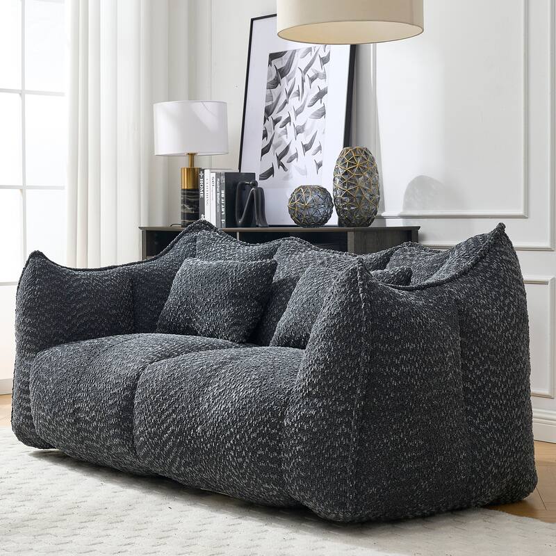 Beanbag Chair with High Resilience Foam Core. The Square Recliner Sofa Is Ideal for Family Members And Friends Engaged in Games