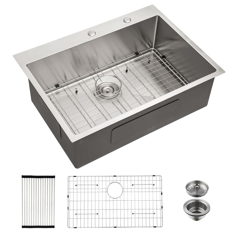 Drop-in Single Bowl Stainless Steel Kitchen Sink