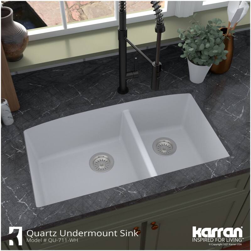 Karran USA QU-711 Quartz QU 32" Undermount Double Basin Quartz