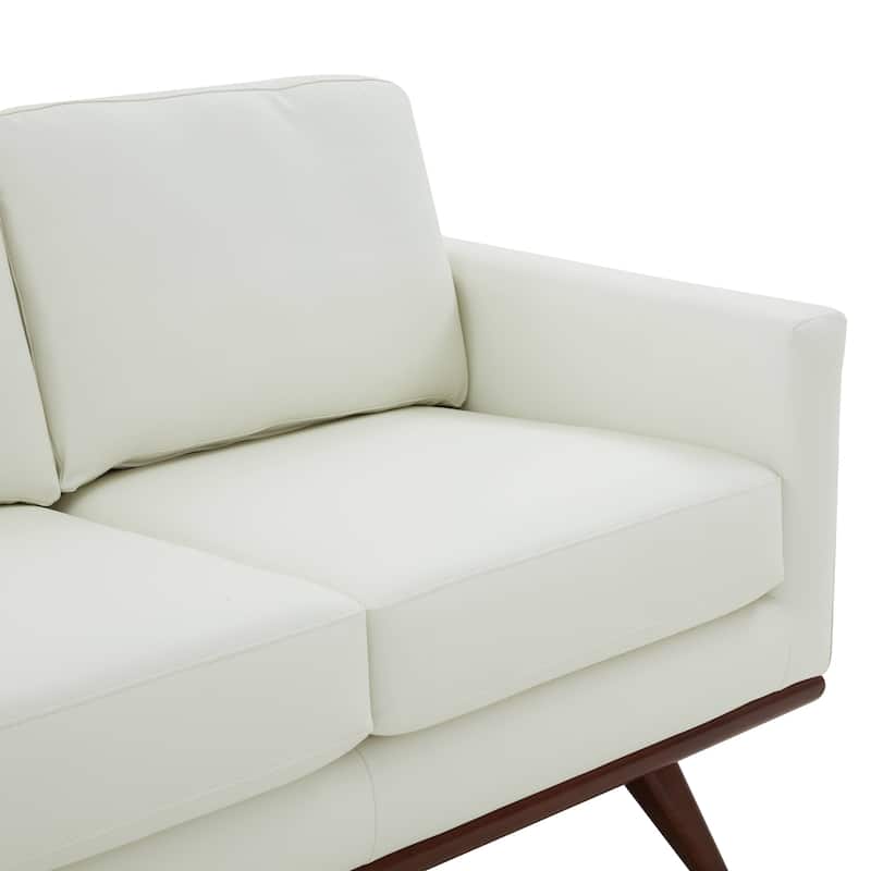 Chester Modern 3 Seater Sofa Couch in Leather or Mesh Upholstery With Birch Wood Base for Living Room Bedroom and Office - 83"
