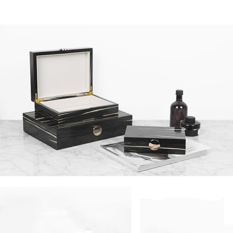 Floralgoods Wood Grain Pattern Black Round Button Jewelry Box Overstock 27105314 Small