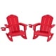 preview thumbnail 1 of 73, Laguna Kids Outdoor Poly Adirondack Rocking Chair with Cup Holder (Set of 2) Red
