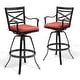 preview thumbnail 29 of 27, Outdoor Patio Bar Stools Aluminum Swivel Bar Chair with Sunbrella Cushion