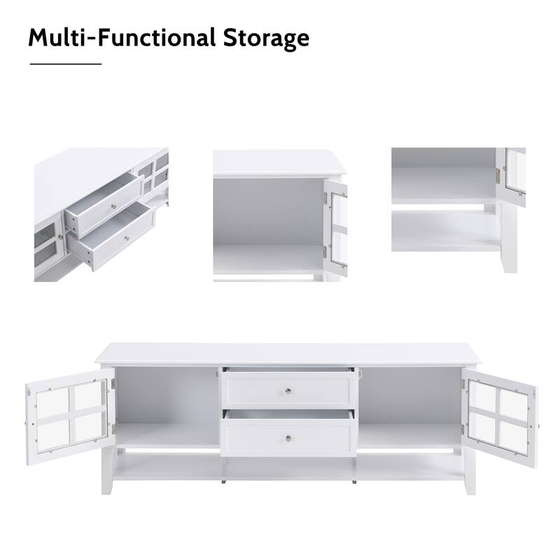 TV Stand for TVs up to 60", Entertainment Center with Multifunctional Storage Space, TV Cabinet