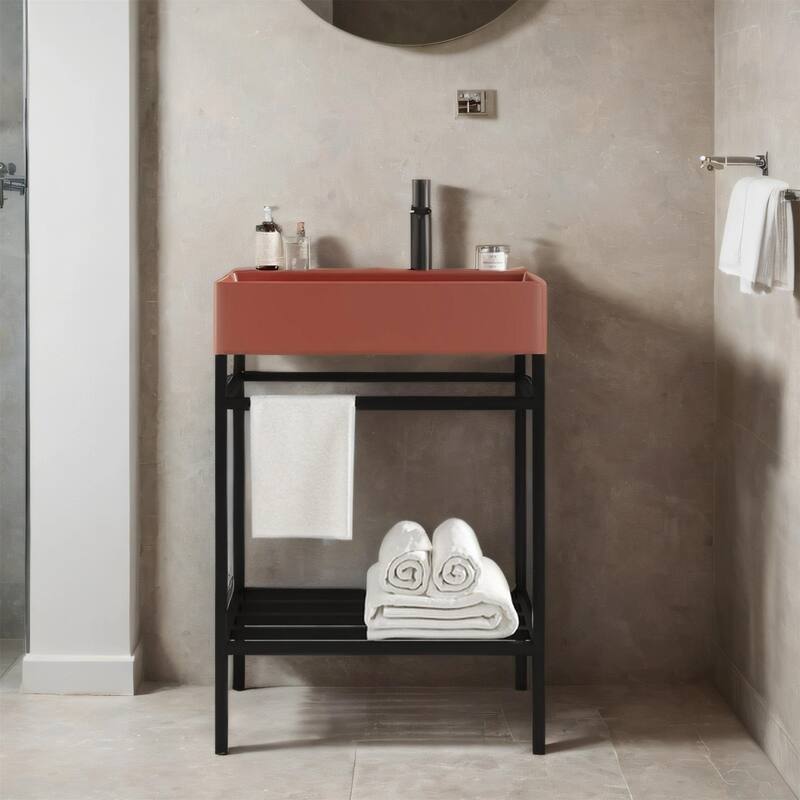 24" Bathroom Ceramic Basin without Cabinet
