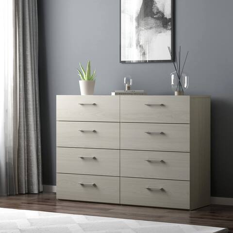 Lundy 8-Drawer Dresser, Light Gray