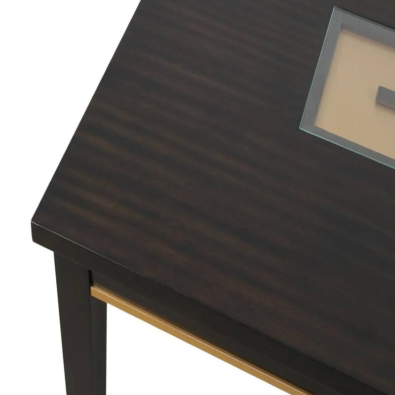 Yada Dining Table, Espresso Brown Rectangular 72 Inch Top - Espresso Brown, Clear