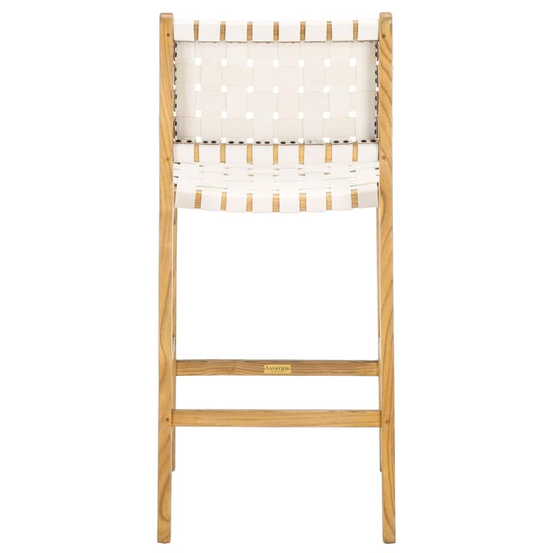 SAFAVIEH Home Adah 27-inch Leather Counter Stool - 20"Wx20"Dx41"H