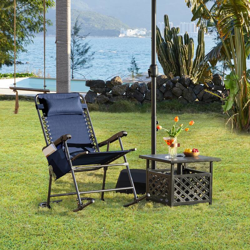 Yaheetech 26in Rocking Chair Foldable Outdoor Lounge Chair