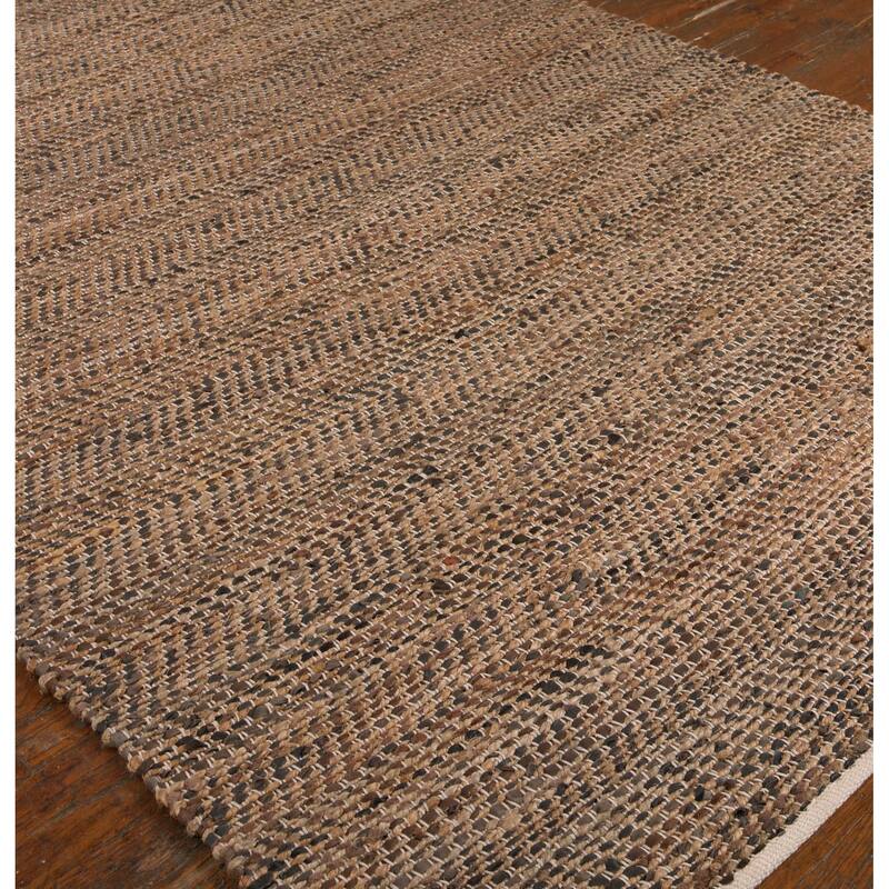Uttermost Tobais 9' x 12' Hand Loomed Leather Rug - Brown / Hemp