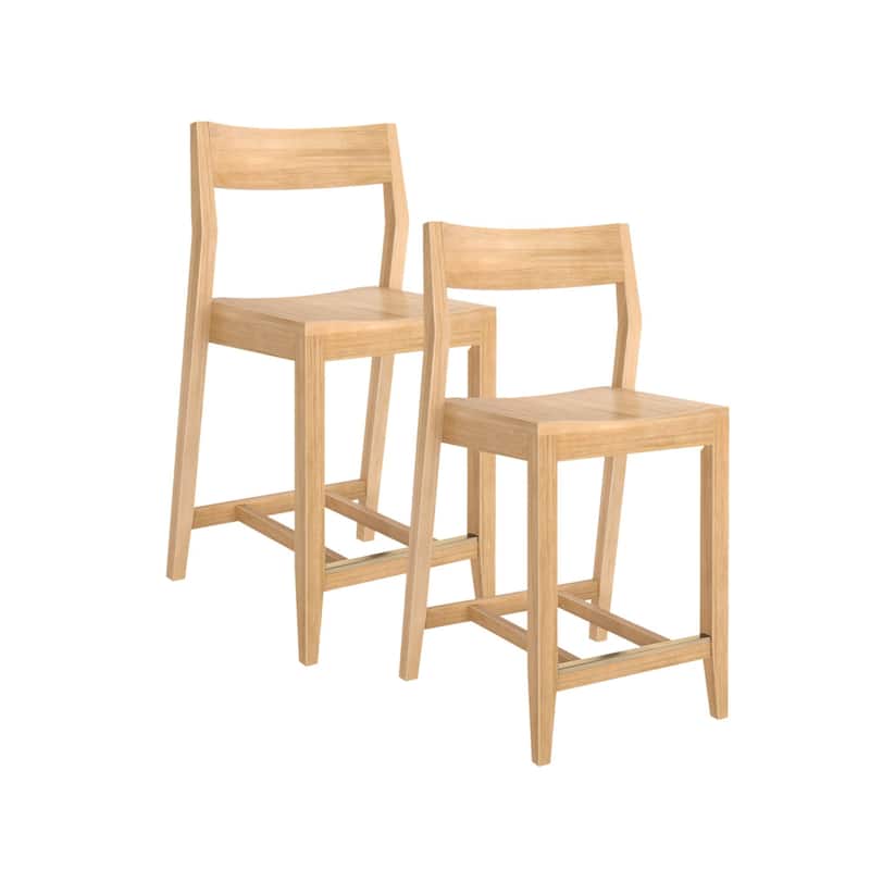 Plank and Beam Modern Counter Height Solid Wood Dining Chair - Set of 2