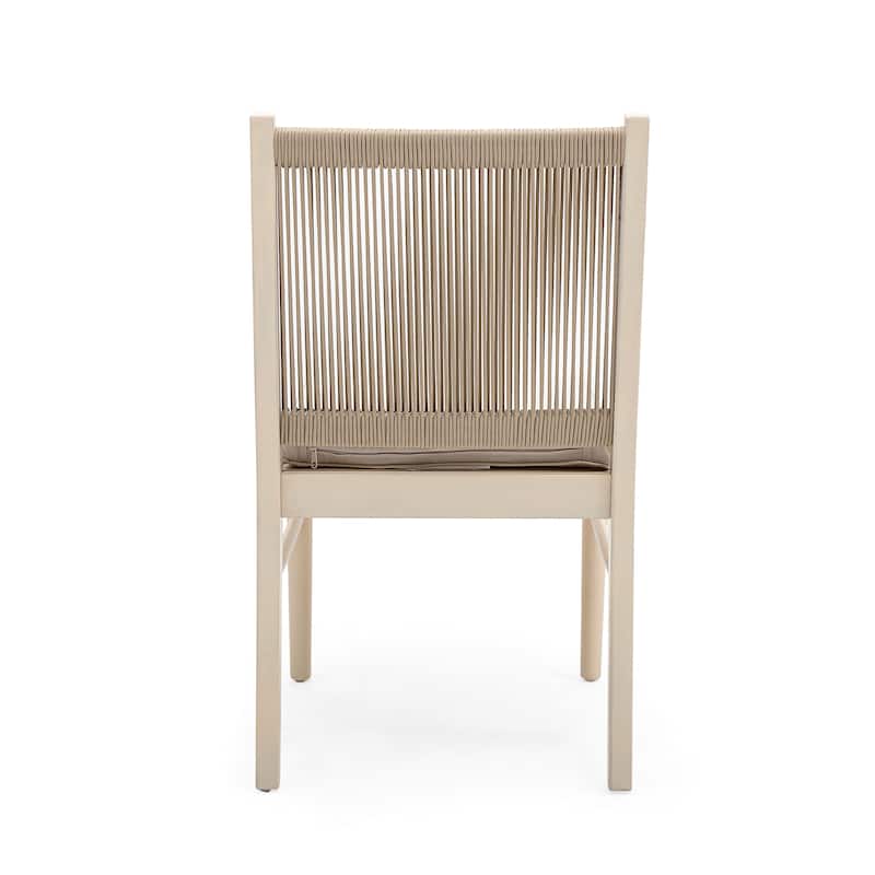 Cascade Outdoor Acacia Wood Dining Chairs With Cushions (Set of 4) by Christopher Knight Home
