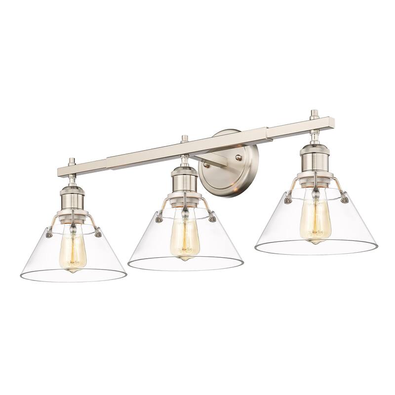 Orwell 3-Light Vanity Light in Pewter with Clear Glass - Silver